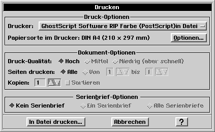 Drucken in Datei