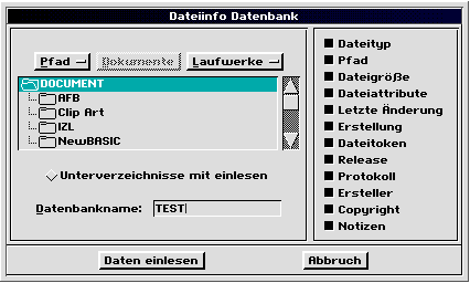 Dateiinfo Datenbank